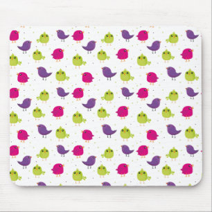 Cute colourful birds  mouse pad