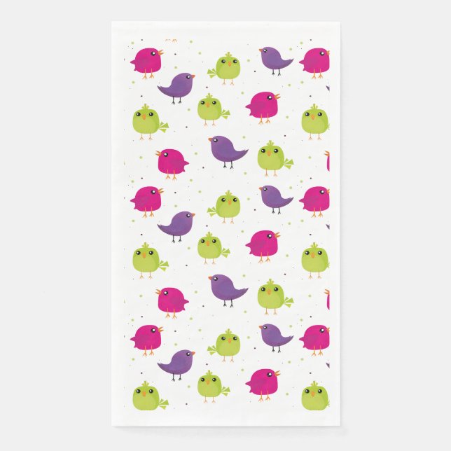 Cute colourful birds   napkin (Front)
