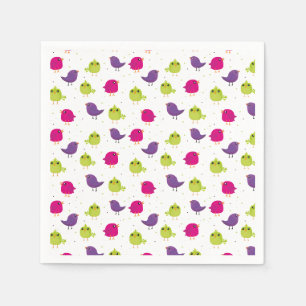 Cute colourful birds napkin