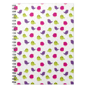 Cute colourful birds notebook