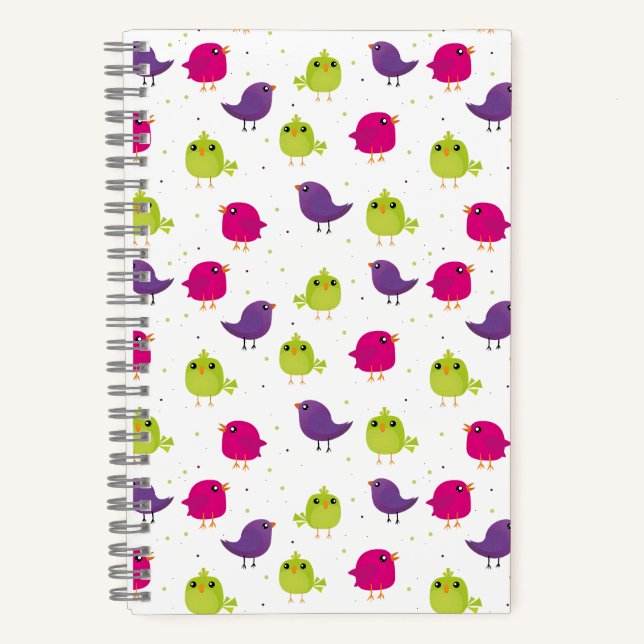 Cute colourful birds  notebook (Front)