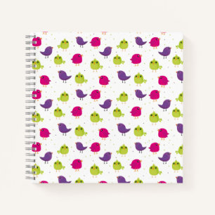 Cute colourful birds notebook