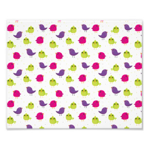 Cute colourful birds photo print