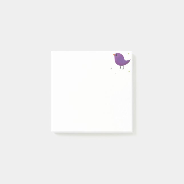Cute colourful birds  post-it notes (Front)