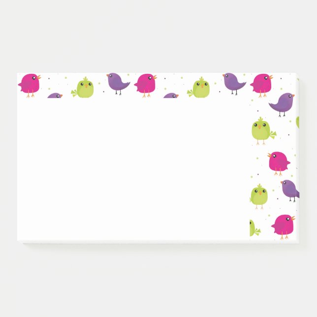 Cute colourful birds   post-it notes (Front)