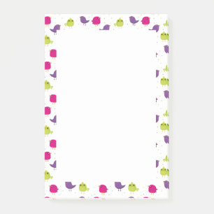 Cute colourful birds post-it notes