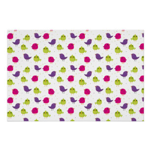 Cute colourful birds  poster