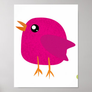 Cute colourful birds  poster