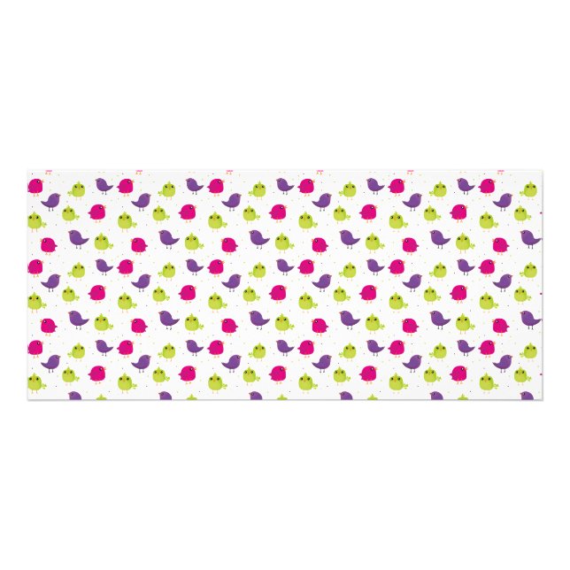Cute colourful birds   rack card (Front)
