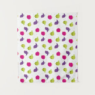 Cute colourful birds tapestry