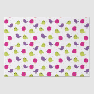 Cute colourful birds  tissue paper