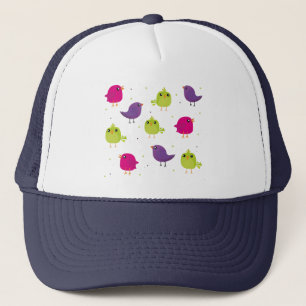 Cute colourful birds trucker hat
