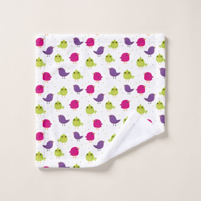Cute colourful birds  wash cloth (Wash Cloth)
