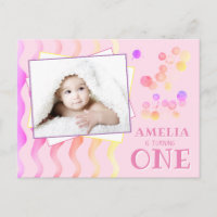 Cute Colourful Blots 1st Birthday Photo