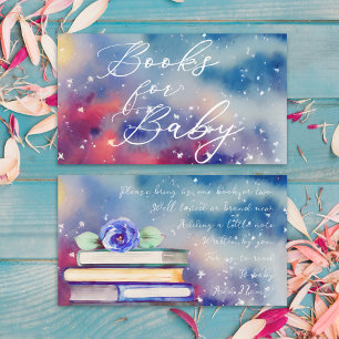  Cute Colourful Blue Rose Watercolor Books for Bab Enclosure Card