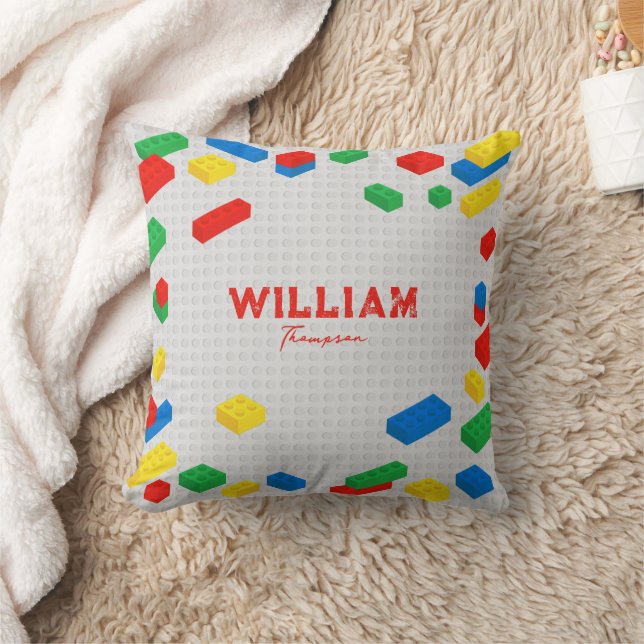 Cute Colourful Bricks Building Blocks Kids  Cushion (Blanket)