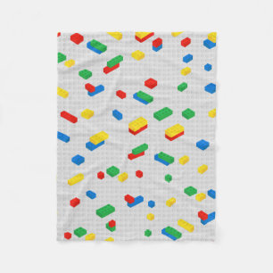 Cute Colourful Bricks Building Blocks Kids Pattern Fleece Blanket