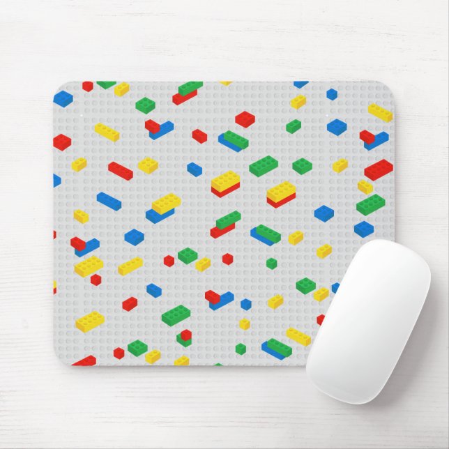 Cute Colourful Bricks Building Blocks Kids Pattern Mouse Pad (With Mouse)