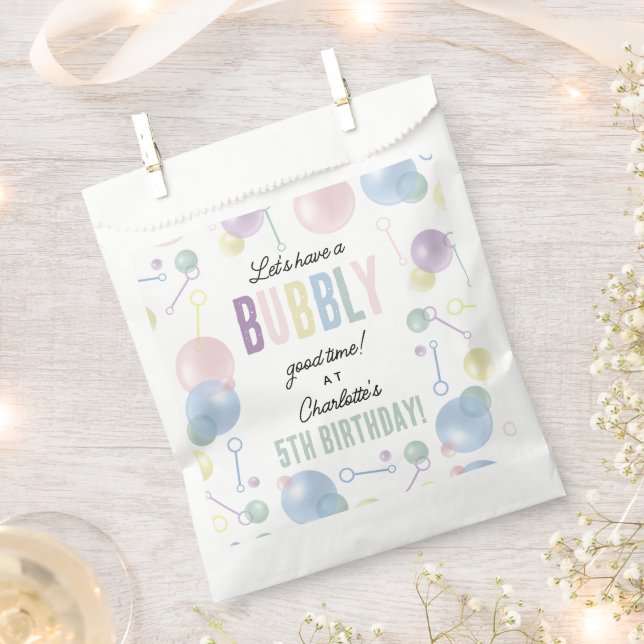 Cute Colourful Bubble Kids Birthday Party Favour Bags (Clipped)
