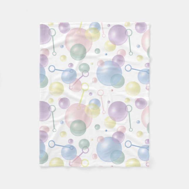 Cute Colourful Bubble Pattern Fleece Blanket (Front)
