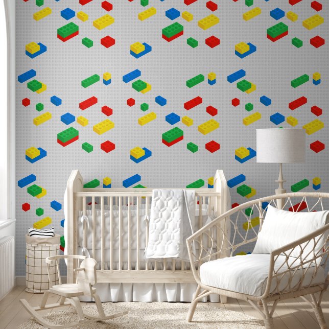 Cute Colourful Building Blocks Kids Pattern Wallpaper (Kids)