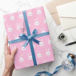 Cute Colourful Bunny White Rabbit Pastel Colour Wr Wrapping Paper