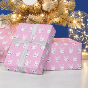 Cute Colourful Bunny White Rabbit Pastel Colour Wrapping Paper
