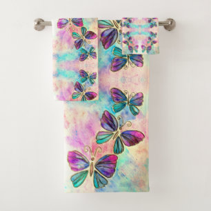 Cute Colourful Butterflies - Bath Towel Set