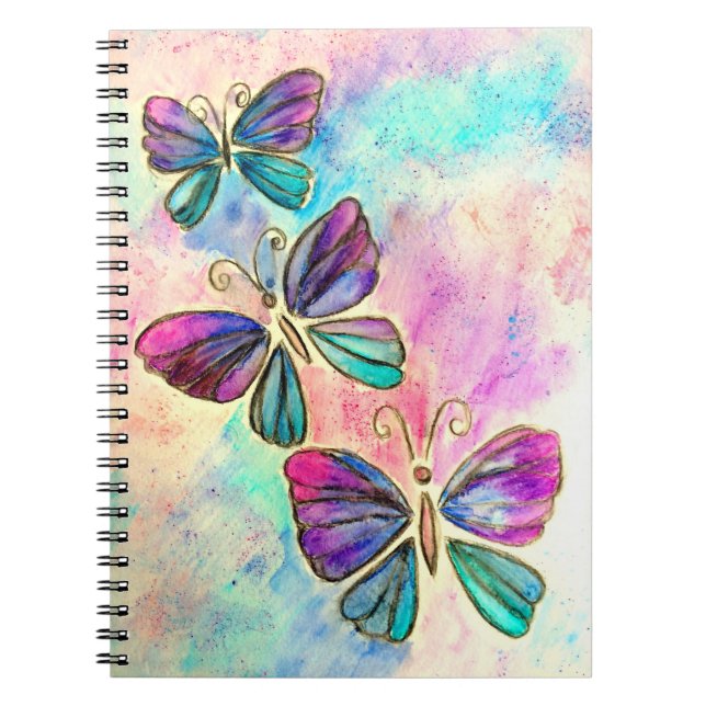 Cute Colourful Butterflies Notebook (Front)