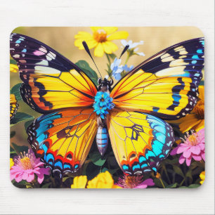 Cute Colourful Butterfly Art Mouse Pad