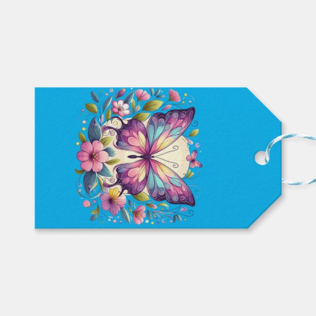 Cute, colourful butterfly  gift tags (Front (Horizontal))