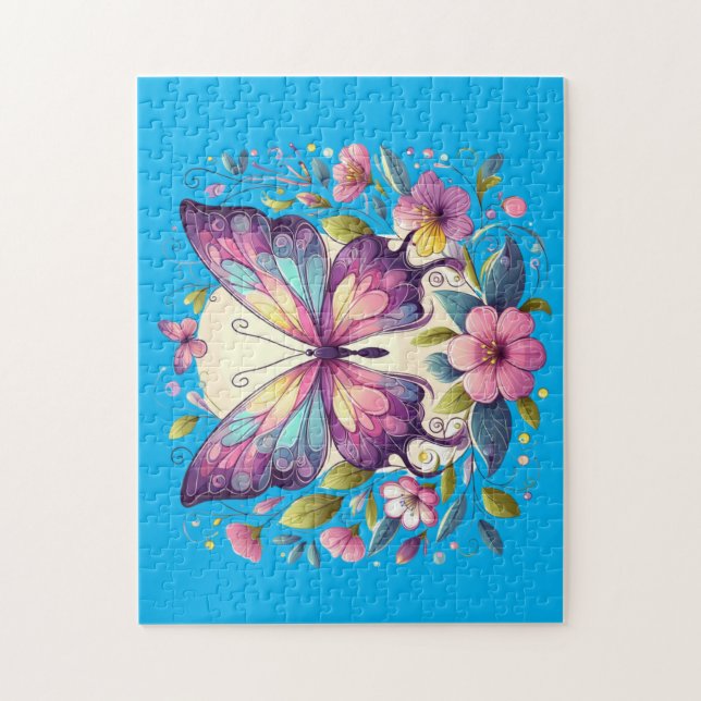 Cute, colourful butterfly  jigsaw puzzle (Vertical)