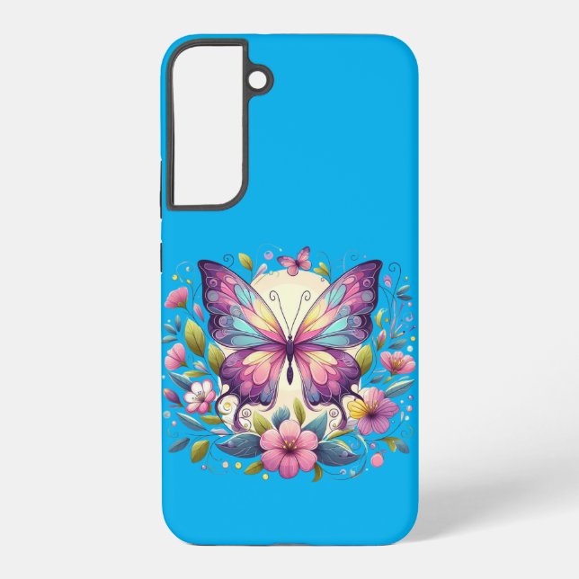 Cute, colourful butterfly  samsung galaxy s22+ case (Back)