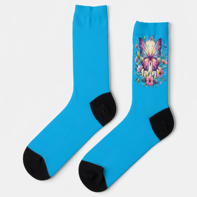 Cute, colourful butterfly  socks (Left)