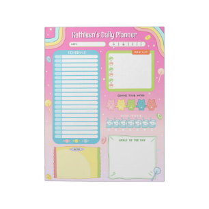 Cute Colourful Candy Daily Planner Notepad Pink