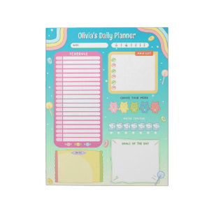 Cute Colourful Candy Daily Planner Notepad Teal