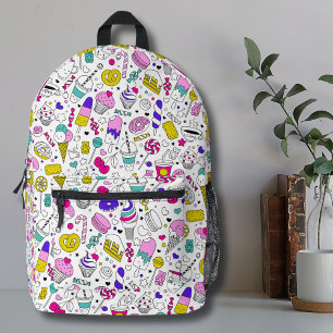 Cute Colourful Candy Sweet Pattern Printed Backpack