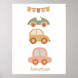 Cute Colourful Car Toys Baby Room Poster