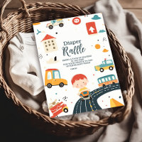 Cute Colourful Cars Boy Baby Shower Diapper Raffle