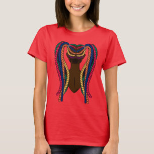 Cute Colourful Cartoon Black Girl Hair Twists T-Shirt