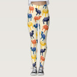 Cute Colourful Cartoon Camels Pattern Leggings<br><div class="desc">Cartoon bactrian two-hump camels cavort against a desert sand coloured background. These cute leggings featuring camels in navy blue,  medium blue,  orange and yellow will be a big hit with camel fans.</div>