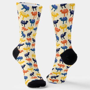 Cute Colourful Cartoon Camels Pattern Socks
