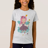 Cute, colourful cartoon fairy two girly design