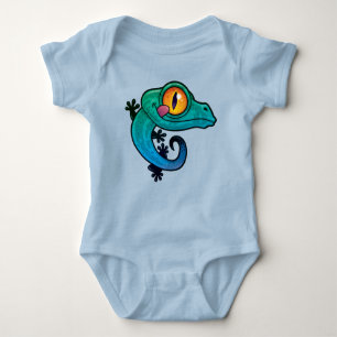 Cute Colourful Cartoon Gecko Baby Bodysuit