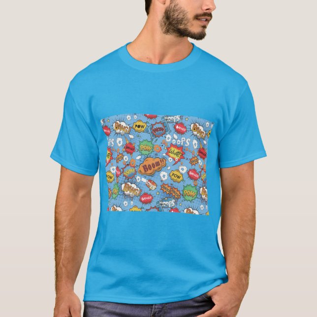 Cute Colourful Cartoon Speech Bubbles T-Shirt (Front)