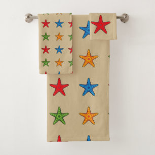 Cute Colourful Cartoon Starfish Set