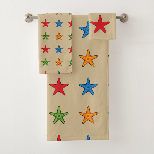 Cute Colourful Cartoon Starfish Set (Insitu)