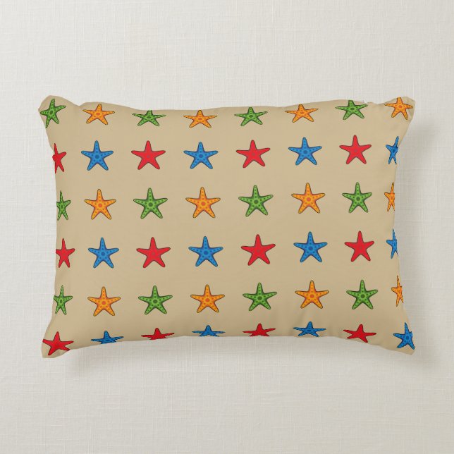 Cute Colourful Cartoon Starfish Set Decorative Cushion (Front)