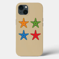 Cute Colourful Cartoon Starfish Set