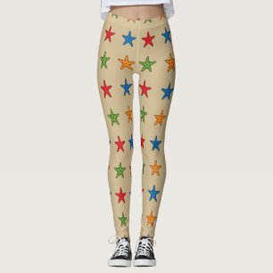 Cute Colourful Cartoon Starfish Set Leggings